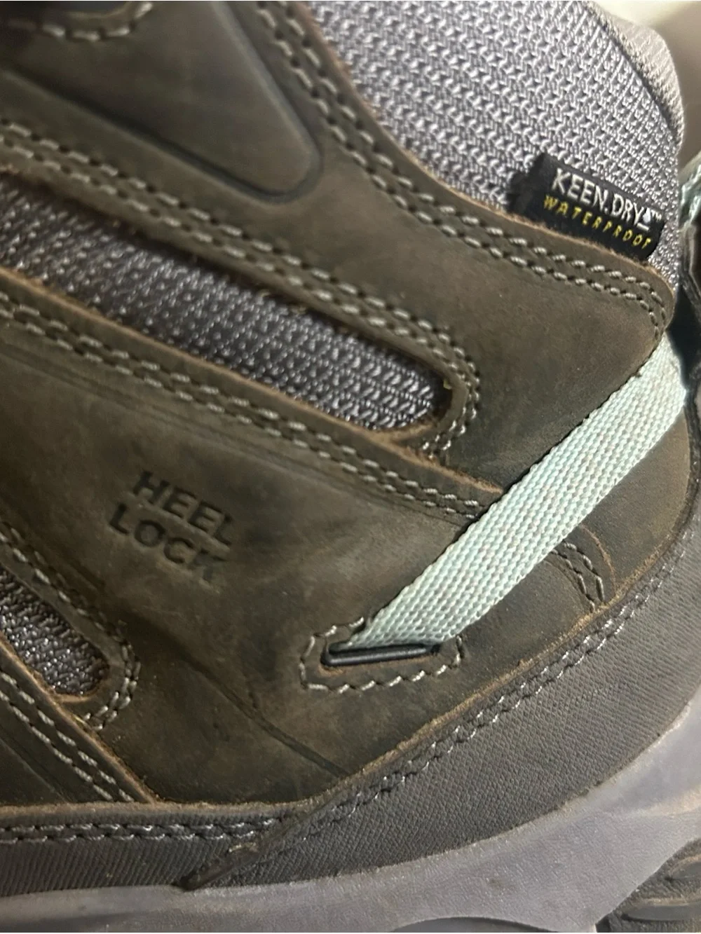 Keen Women's Olive Gray Hiking Boots with Mint Trim